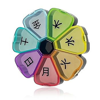 Amazon.co.jp: CHOMEOOK ピルケース 1日1回 7色の花の形 日本の